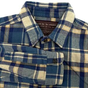 Abercrombie & Fitch Men's Large Chamois Long Sleeve Button front Shirt Plaid